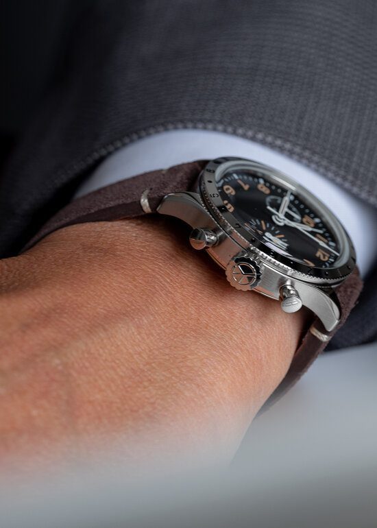A Mathey Tissot watch on a man's wrist, a photo by Seb Duper.