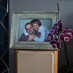 Photo of a framed picture of Seb Duper with his mother, taken by Seb Duper