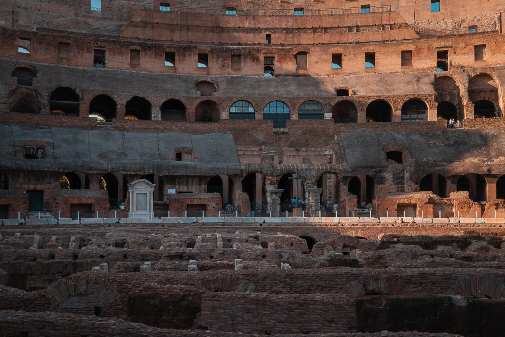 Photo captured inside the Coliseum, in Rome, Italy.